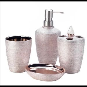 Rose Gold Shimmer Bathroom Set